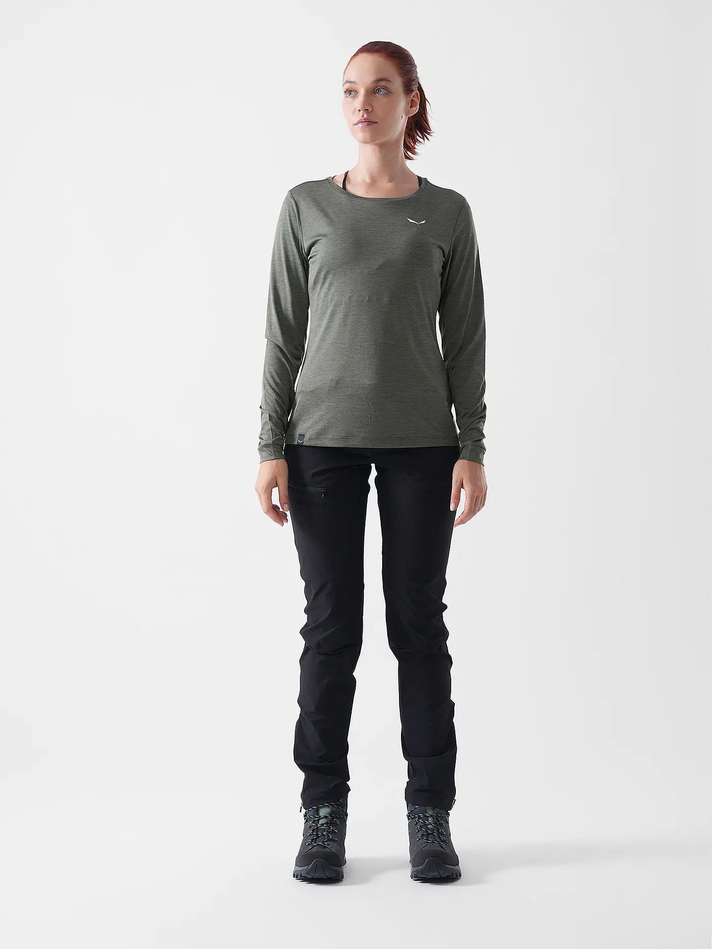 SALEWA | Damen Funktionsshirt Puez Melange Dry'Ton | dunkelgrün